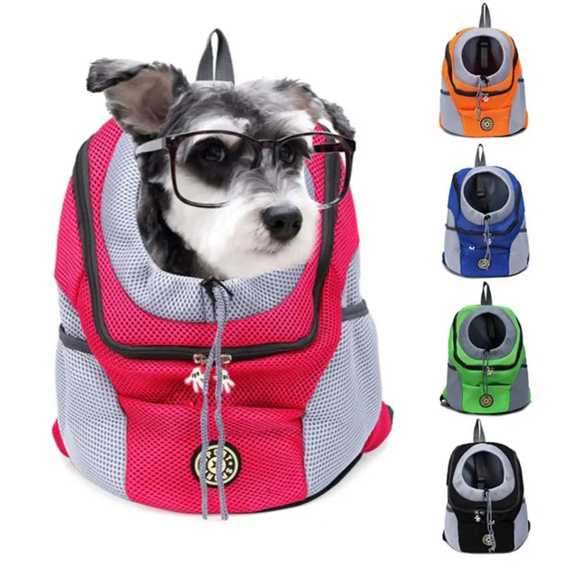 Pet Dog Carrier Bag Out Double Shoulder Portable Travel Backpack Outdoor PPet Dog Front Bag Mesh Backpack Head Pet Supplies