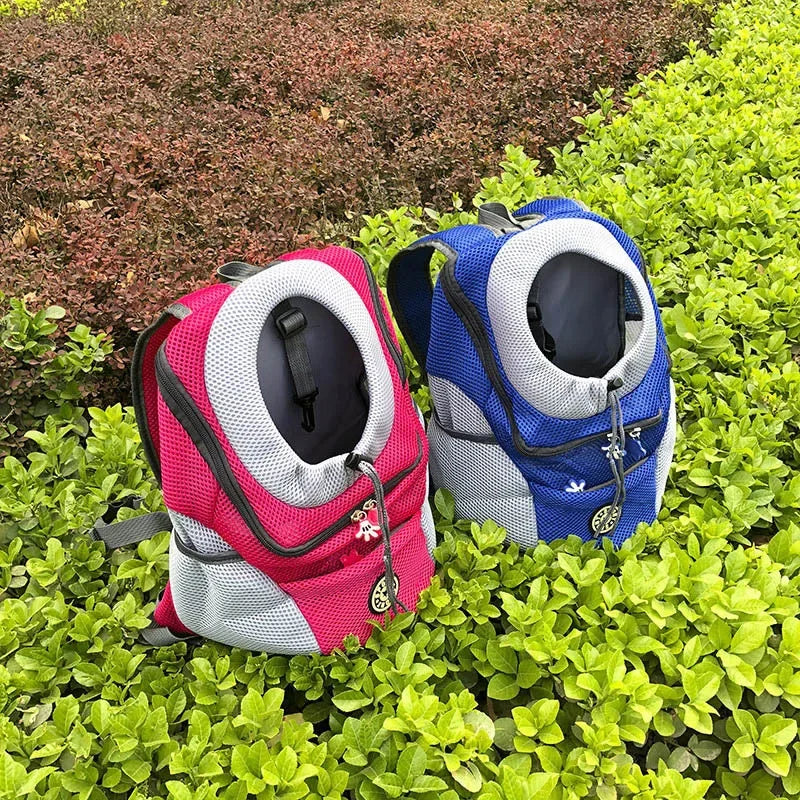 Pet Dog Carrier Bag Out Double Shoulder Portable Travel Backpack Outdoor PPet Dog Front Bag Mesh Backpack Head Pet Supplies