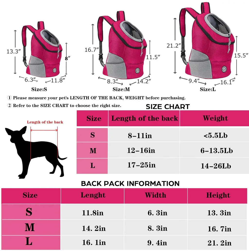Pet Dog Carrier Bag Out Double Shoulder Portable Travel Backpack Outdoor PPet Dog Front Bag Mesh Backpack Head Pet Supplies