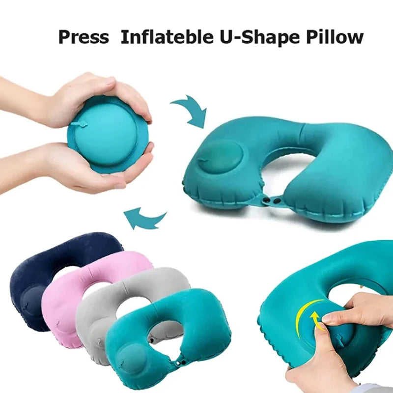 Inflatable Portable Neck Pillow U-shaped Pillow That Can Be Stored And Self Filled Suitable For Outdoor Travel Business Trips